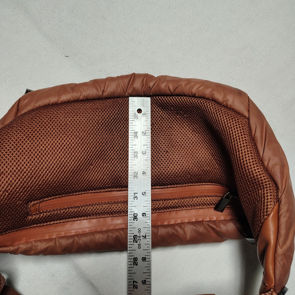 Caraa Women Sling Bag Fanny Pack Brown Nylon Puffy Crossbody Belt Bag - Picture 12 of 15